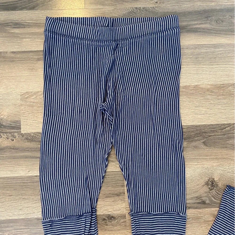Free People Blue/White Striped Extra Long Leggings - Picture 3 of 5